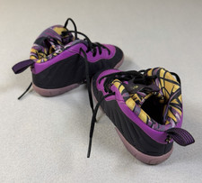 Nike Little Posite One Foamposite Kids Shoes Purple/Black/Gold Size 9C picture