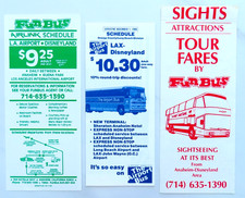 3 Disneyland Bus Schedule Lot Vintage 80s LAX Airport FunBus Tour Travel Anaheim picture