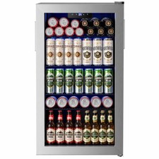 Feelfunn 126 Can Beverage Refrigerator, Glass Door Mini Fridge, 3.2 Cu.Ft picture