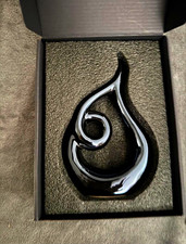Palmero Dreamweaver Centerpiece Abstract Black Glass Sculpture, Modern Glossy picture