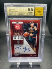 2018-19 Panini Contenders Optic-Trae Young Rookie Ticket Variation Auto Red /99 picture