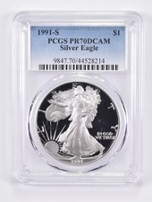 1991-S American Silver Eagle PR70 DCAM PCGS Blue Label picture