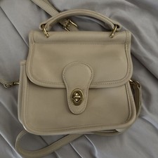 Coach Winnie Bone Cream Leather 9023 Vintage Bag RARE With Strap picture