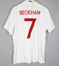 ENGLAND TEAM BECKHAM 2009/2010 FOOTBALL SHIRT JERSEY HOME UMBRO ORIGINAL SIZE 44 picture