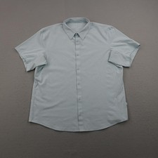 Lululemon Shirt Mens 2XL Heathered Breeze Blue Airing Easy Button Up Performance picture