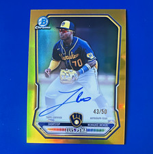 2026 Bowman Chrome Luis Peña Prospect Auto TRUE GOLD🔥#/50🔥CPA-LP Brewers.  picture