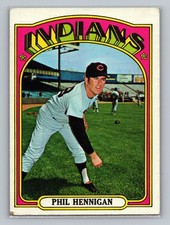 1972 Topps #748 Phil Hennigan Cleveland Indians High Number Vintage Card VG-EX picture