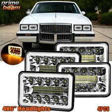 Fit 1976-1987 Pontiac Grand Prix 4PCS 4x6'' LED Headlights High-Low Beam DRL DOT picture