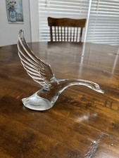 Glass Art Duck Taking Off Beautiful 6.25