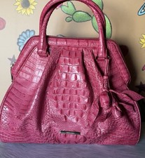 Brahmin Keepsake Collection Audrey Rose Satchel Bag Peony Pink Leather NWT picture