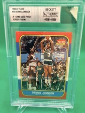 1986-87 Fleer Jersey Fusion Dennis Johnson #50 GU Patch BGS Authentic picture