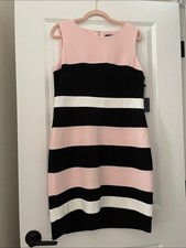 NWT Tommy Hilfiger Pink Black White Color Block Dress Thick Material picture