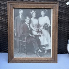 Antique c1910 Wedding Party Photo Beloit WI Framed 13.5x16.5 picture