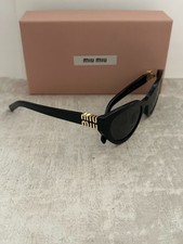NEW:MIU MIU Sunglass A04S Black Frame/Dark Grey Lense 100% Authentic Never Worn picture