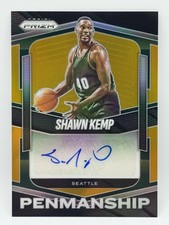 2025-26 Panini Prizm - Penmanship Shawn Kemp Gold Prizm /10 (AU) SuperSonics picture