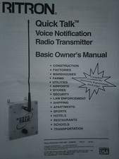 Ritron RQT-450 Quick Talk Voice Notification Radio Transmitter Security GMRS UHF picture