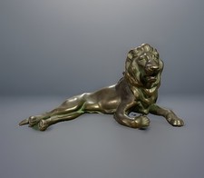 Antique Bronze Lion Sculpture w/ Verdigris Patina B. Altman & Co Austria picture