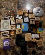 Teacher Homeschool. Classroom. 34 Random.Stamps Class Jar With Lid. Student picture