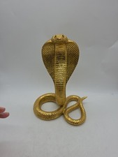 Metal Gold Tone Cobra Statue Gothic Edgy Unique Decor Halloween 9