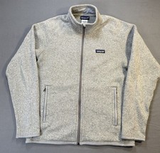 Patagonia Mens Light Gray Fleece Jacket Full Zip Size Medium Pockets  picture