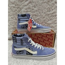 Vans Lavender and White High Top Sk8-Hi Sneakers Leather Suede Canvas Upper picture