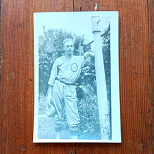  Vintage 1920s Black & White Baseball Player  Photo in Pin Stripe Uniform picture