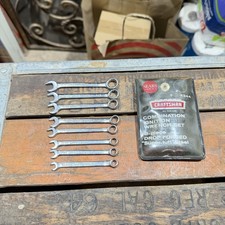 Vintage CRAFTSMAN -V- series Crown Logo 8Pc Combination Ignition Wrench Set 4344 picture