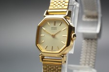 [Near MINT] VTG SEIKO 2C21-5170 Octagon 20mm Gold Bracelet Quartz Women’s Watch picture