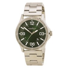 Caravelle New York by Bulova 43B129 Mens Green Dial Quartz Date Watch picture