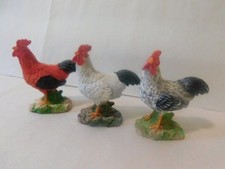 3 pc Chicken Rooster Set Collectibles Decorative Figurine Statue picture