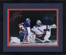 Framed Igor Shesterkin Rangers & Ilya Sorokin Islanders Signed 16x20 Knee Photo picture
