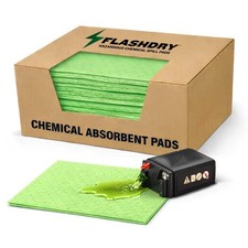 FlashDry Chemical Spill Absorbent Pads - 100 Pads, 17.5