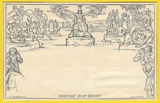 1840 Great Britain, Original Black MULREADY DESIGN Letter Sheet, Very Fine #A30 picture