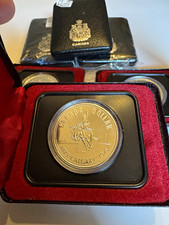 1975 Canada Silver Proof Dollar LRE Calgary Mirror Cameo Untoned PRISTINE OGP  picture