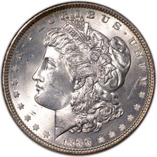 1888-P CHOICE BU+ Philadelphia Morgan Silver Dollar $1 Brilliant Uncirculated picture