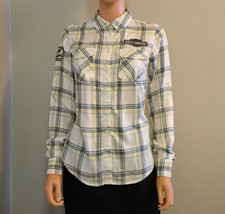 Harley Davidson Women's Plaid Shirt Off White XS New picture