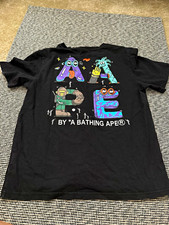 Aape By A Bathing Ape Men's Graphic Print T-Shirt Black Crew Neck Size L picture
