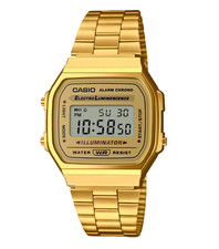 Pre-Owned Casio Vintage Gold Digital Illuminator Watch for Men A168WG-9 picture