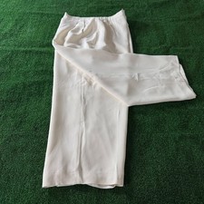 Vintage Anne Klein II Ivory Pleated Wide Leg Cropped Lined Pants 16W Made in USA picture