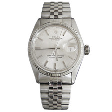 Rolex Datejust Mens SS Stainless Steel & 18K White Gold Silver Dial 1601 picture