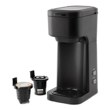Mainstays Dual Brew Single Serve Coffee Maker, 14 oz, Auto Shutoff, Black picture