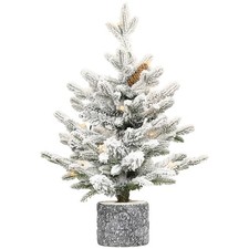 2/3/4.5/6ft PE/PVC Decorated Flocking Basin Tree Artificial Christmas Tree S picture