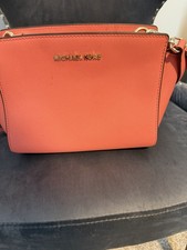 Michael Kors Pink Small Crossbody Bag Gold Hardware Logo Zip Closure picture