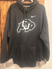 Nike Dri-Fit University of Colorado Buffalos Hooded Sweatshirt Black Size XXL picture