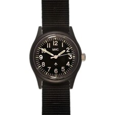 MWC Classic 1960s/70s Black European Type Dial. Black strap.Ships from USA picture