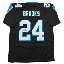 Autographed/Signed Jonathon Brooks Carolina Black Football Jersey JSA COA picture