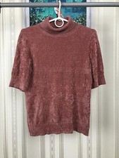 COS Burgundy Velvet Turtleneck T-Shirt T-Shirt Size XS picture