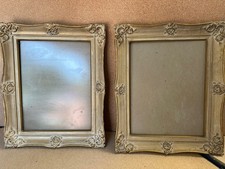Pair Vintage Ornate Gold Cream Picture Frames Rococo Baroque Revival 14x16 picture