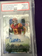 Caleb Williams 2023 Bowman U Best MASTERPIECES ON CARD AUTO 37/75 PSA 9 AUTO 10 picture