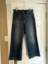 J. Crew Factory Wide Leg Crop Jeans Blue Denim Utility Size 27 Women’s  picture